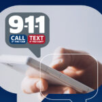 text 911 blue graphic