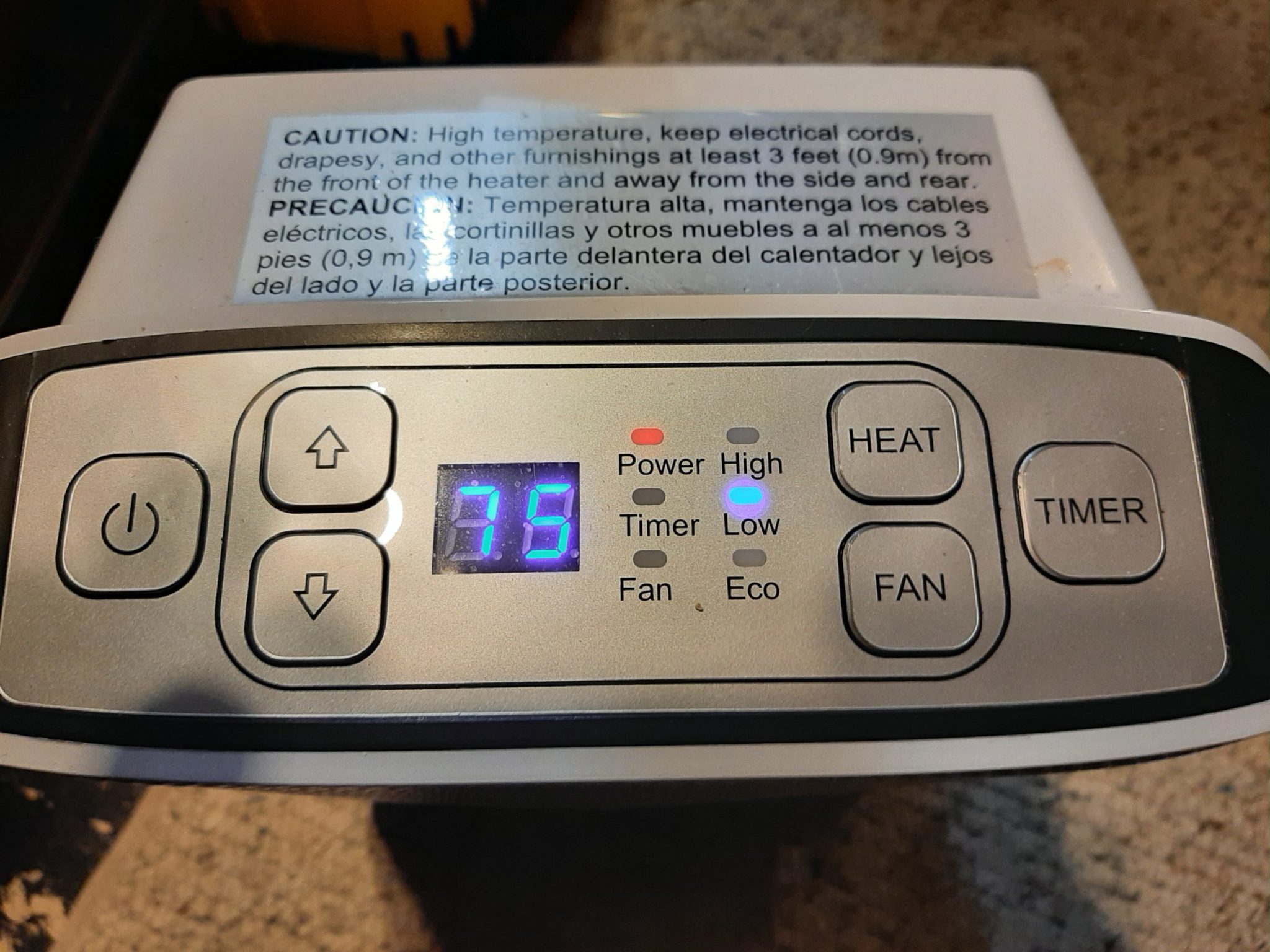 BEWARE OF FIRE DANGER FROM SPACE HEATERS KSCJ 1360