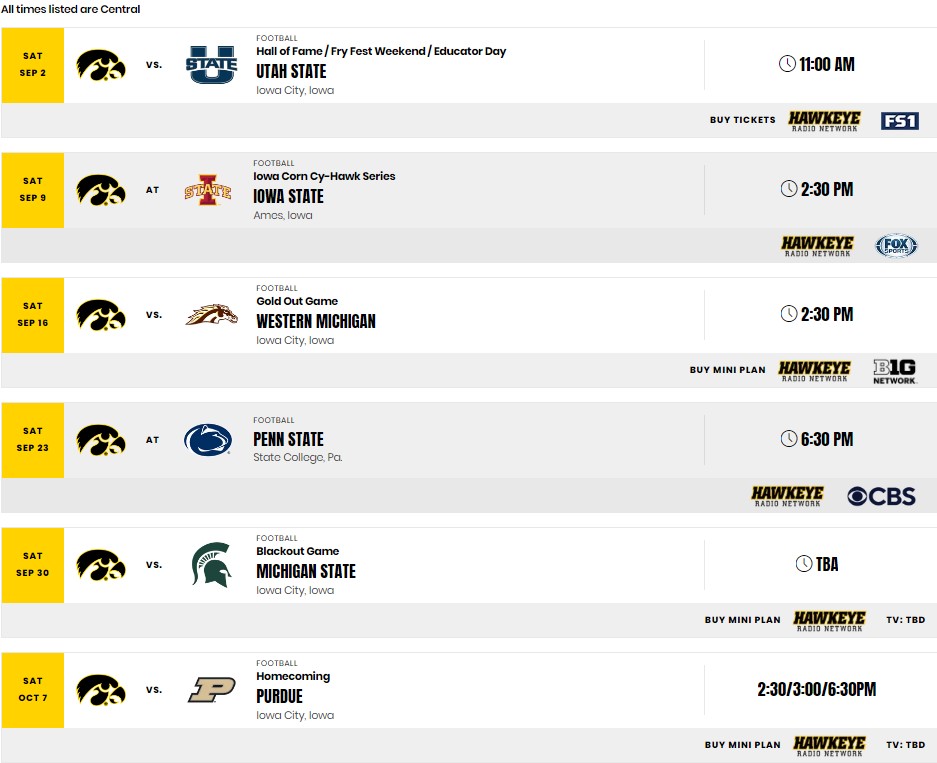 Ia Hawkeye Football Schedule 2024 Carte Btp