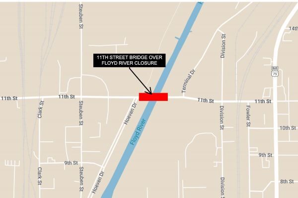 FLOYD RIVER BRIDGE CLOSED