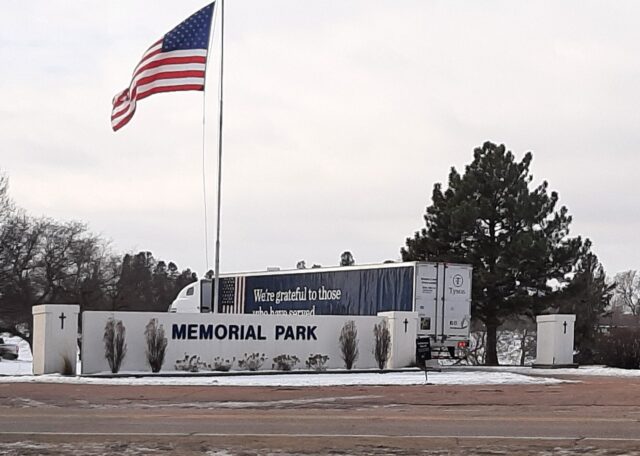 Wreath semi into park