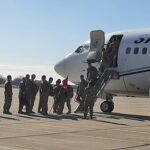 RETURNING GUARDSMEN DISEMBARK