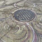 Painted manhole cover