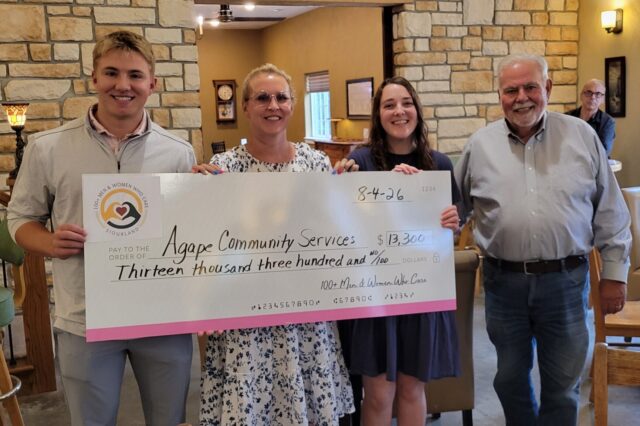 Agape check donation