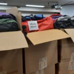 Backpack donated boxes