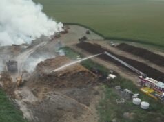 NW IOWA FIREFIGHTERS BATTLE LARGE SIOUX COUNTY BALE BLAZE